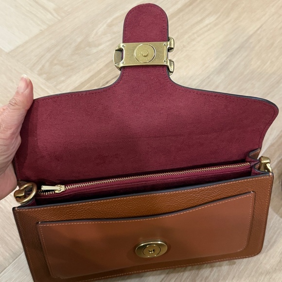 Coach Brown Crossbody Bag with Gold Accent - NO SHOULDER STRAP - Picture 2 of 7